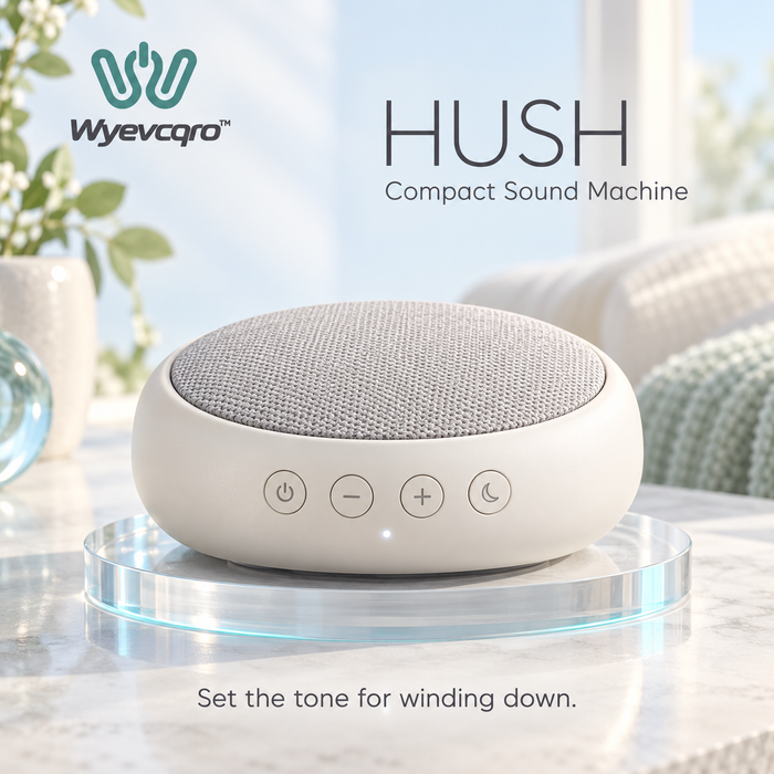 Wyevcqro™ Hush Compact Sound Machine — White Noise & Nature Sound Player with Sleep Timer